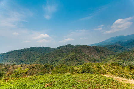 beautiful mountains landscape in thailand の写真素材