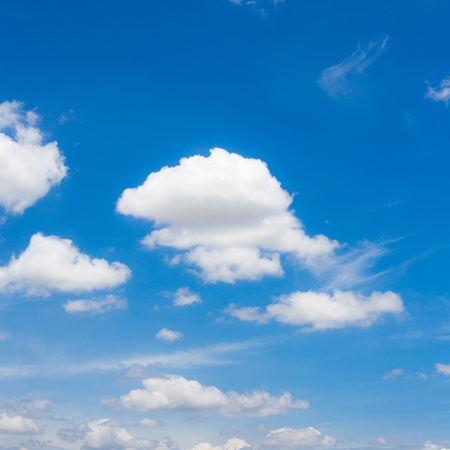 Blue sky and white cloudsの写真素材