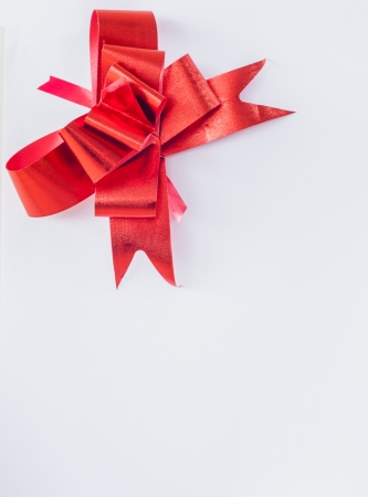 red ribbon isolated on white backgroundの写真素材