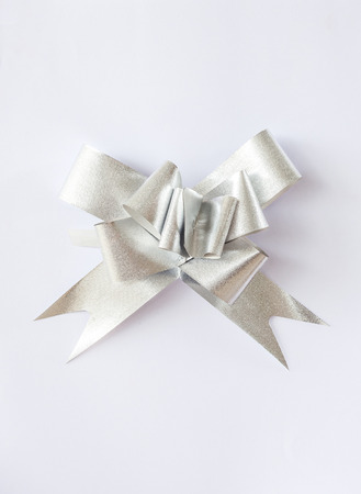 bronze ribbon on isolated white backgroundの写真素材
