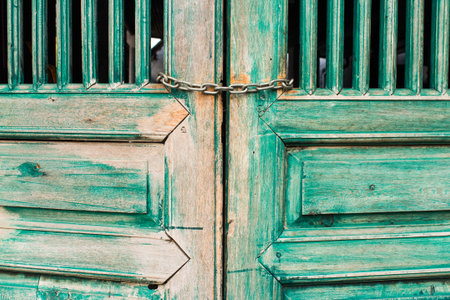 old door and green paint