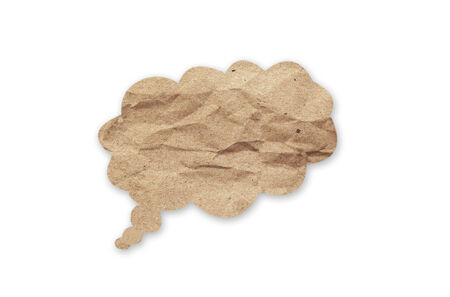 speech bubble paper on isolated white background with space for textの写真素材