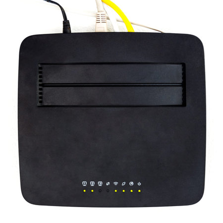 wireless modem router on white 