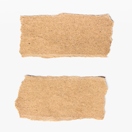two torn paper on isolated on white background の写真素材