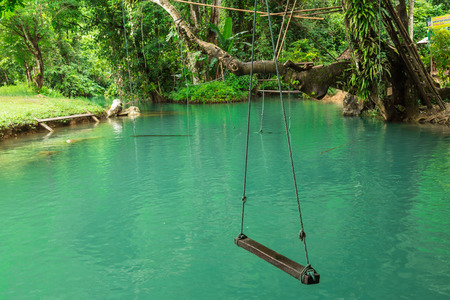 Blue lagoon, Vang vieng, Laosの写真素材