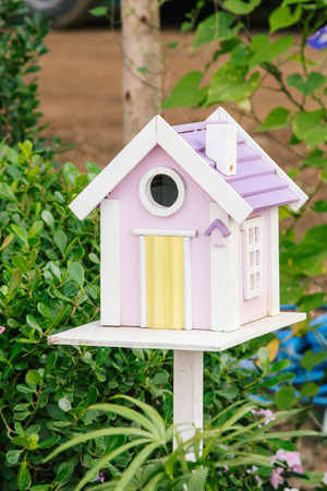 wood mail box on gardenの写真素材