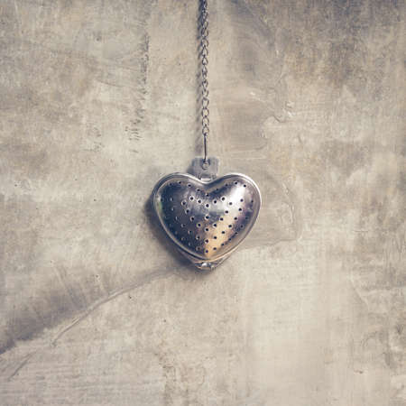 steel Heart shape for valentine backgroundの写真素材