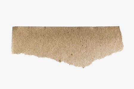 brown torn paper on isolate white background.の写真素材