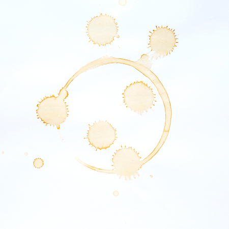 Coffee Stains and coffee cup stains on white background.の写真素材