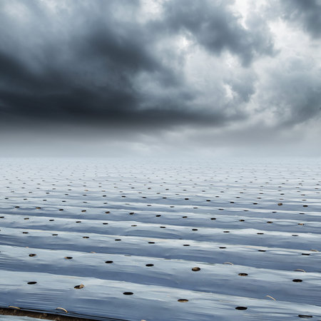 Field agriculture mulching film protect and rainclouds