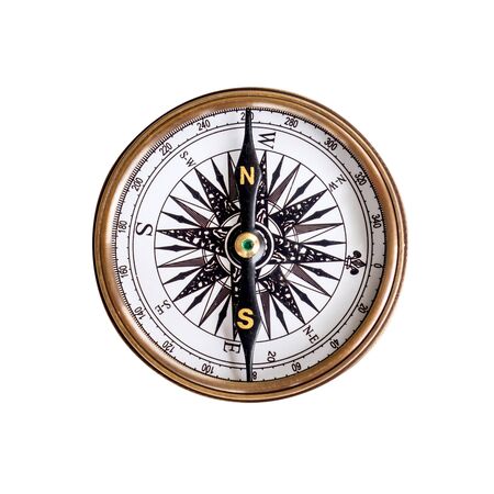 Compass on isoleted white backgroundの写真素材