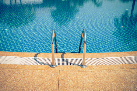 swimming pool with stair at sport centerのeditorial素材