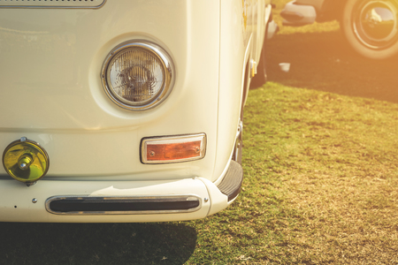 Headlight lamp of retro classic car vintage styleの写真素材