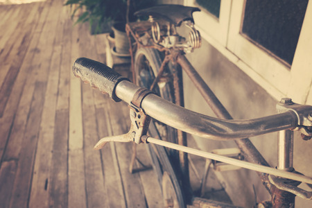 Close up bicycle handle vintageの写真素材