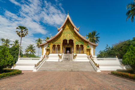 Temple of the Phra Bang Buddha image, Luang Prabang, Laos.の写真素材