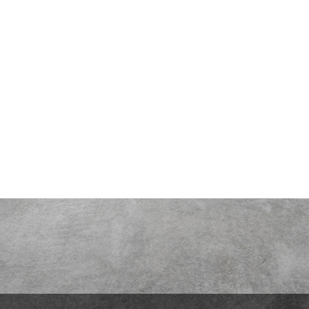 Empty concrete table on isolated white and background with display montage for product.の写真素材