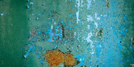 Panorama grunge surface green metal texture and background with copy spaceの写真素材