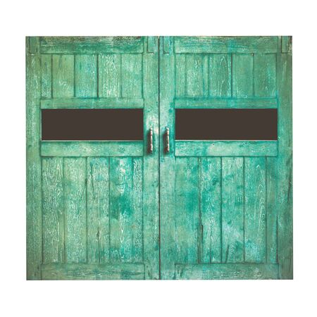 Vintage door on isolated white backgroundの写真素材
