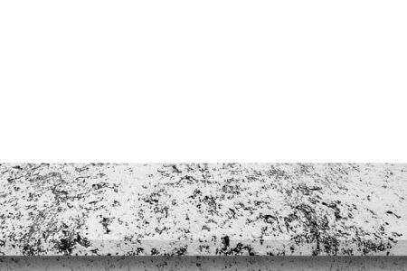 Empty cement table on isolated white background with copy space and display montage for product.の写真素材