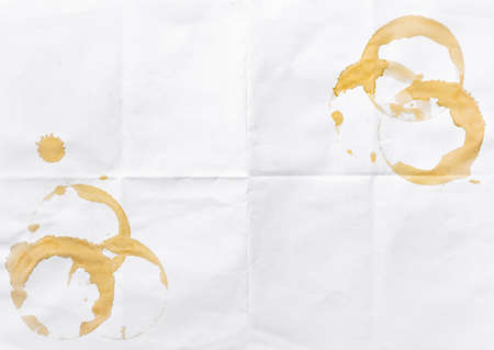 coffee and tea stains on paper backgroundの写真素材