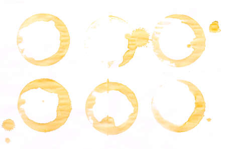 coffee and tea stains on paper backgroundの写真素材