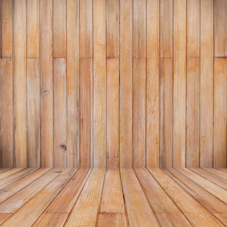 Wooden perspective background and textute with copy spaceの写真素材