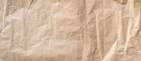 Close up crumpled brown paper texture and backgroundの写真素材