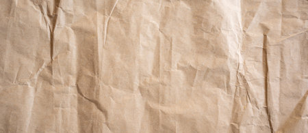 Close up crumpled brown paper texture and backgroundの写真素材