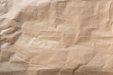 Close up crumpled brown paper texture and backgroundの写真素材