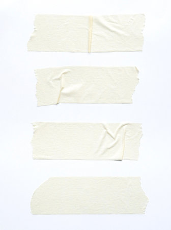 close up of adhesive tape wrinkle set on white backgroundの写真素材