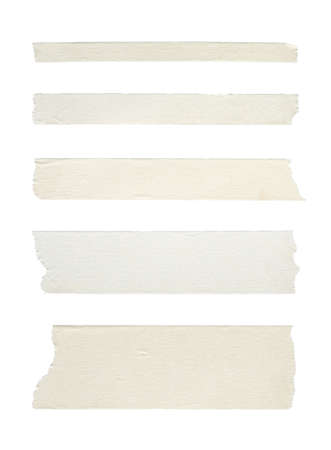 close up of adhesive tape wrinkle set on white backgroundの写真素材