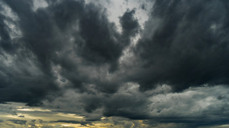 Dramatic storm clouds at dark sky