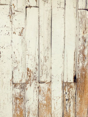 old wood and white paint background and texture with copy spaceの写真素材