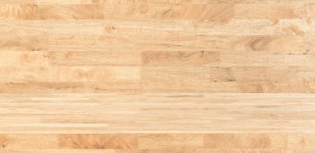 Empty wood table product display background with copy space.の写真素材