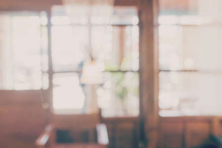 Abstract blur and defocused interior coffee shop or cafe for background.の写真素材