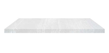 Concrete shelf table isolated on white background and display montage for product.の写真素材
