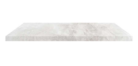 Concrete shelf table isolated on white background and display montage for product.の写真素材