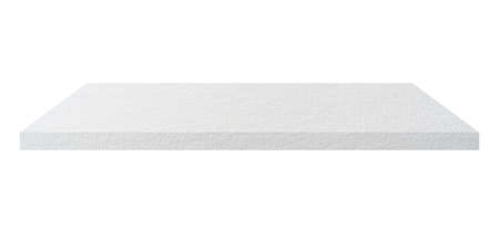Concrete shelf table isolated on white background and display montage for product.の写真素材