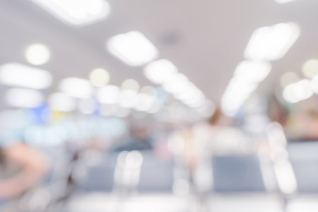 Abstract blur airport interior for background with spaceの写真素材