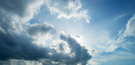 Beautiful blue sky and clouds natural background.の写真素材