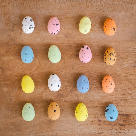 Above easter on wooden background with copy spaceの写真素材