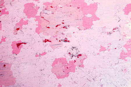 Grunge cracked red or pink color concrete wall textured background as loft styleの写真素材