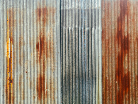 Old zinc rustic vertical texture and backgroundの写真素材