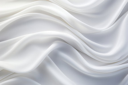 White cloth background abstract with waves for template. Generative ai.の素材