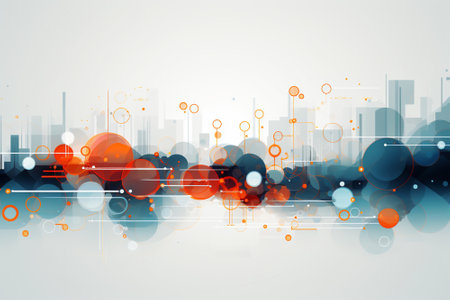 abstract technology communication of city concept and background. Generative ai.の素材
