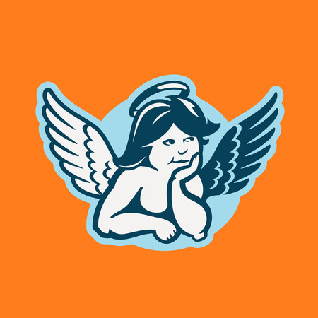 Young girl cupid angel with wingsのイラスト素材