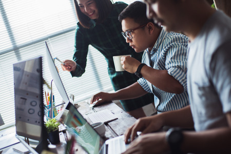 Asian people Working together in the office.の写真素材