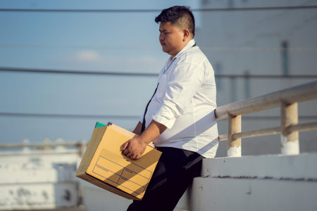 Unemployed employee feel stressed and depressedの写真素材