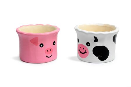 Two fancy potsの写真素材