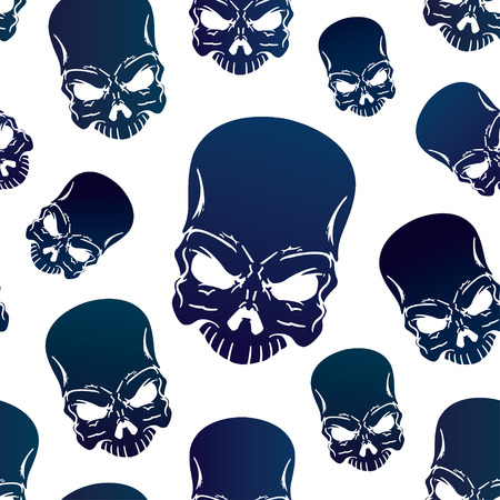 Vector seamless pattern with skullのイラスト素材